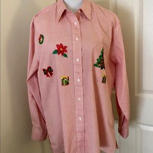 Mili Designs Beaded Oversized Christmas shirt